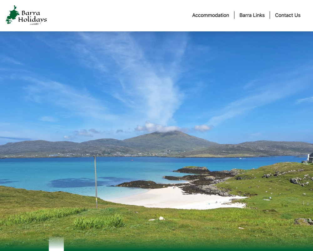 Barra Holidays - holiday let website built by Web Design Ayrshire