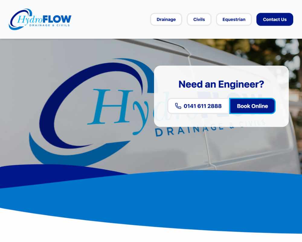 Hydroflow drainage - Ayrshire trade website by Web Design Ayrshire