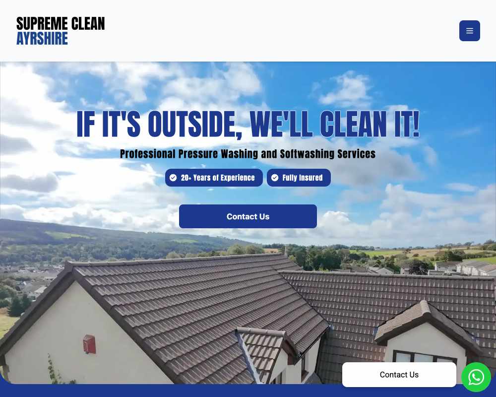 Supreme Clean Ayrshire - website by Web Design Ayrshire
